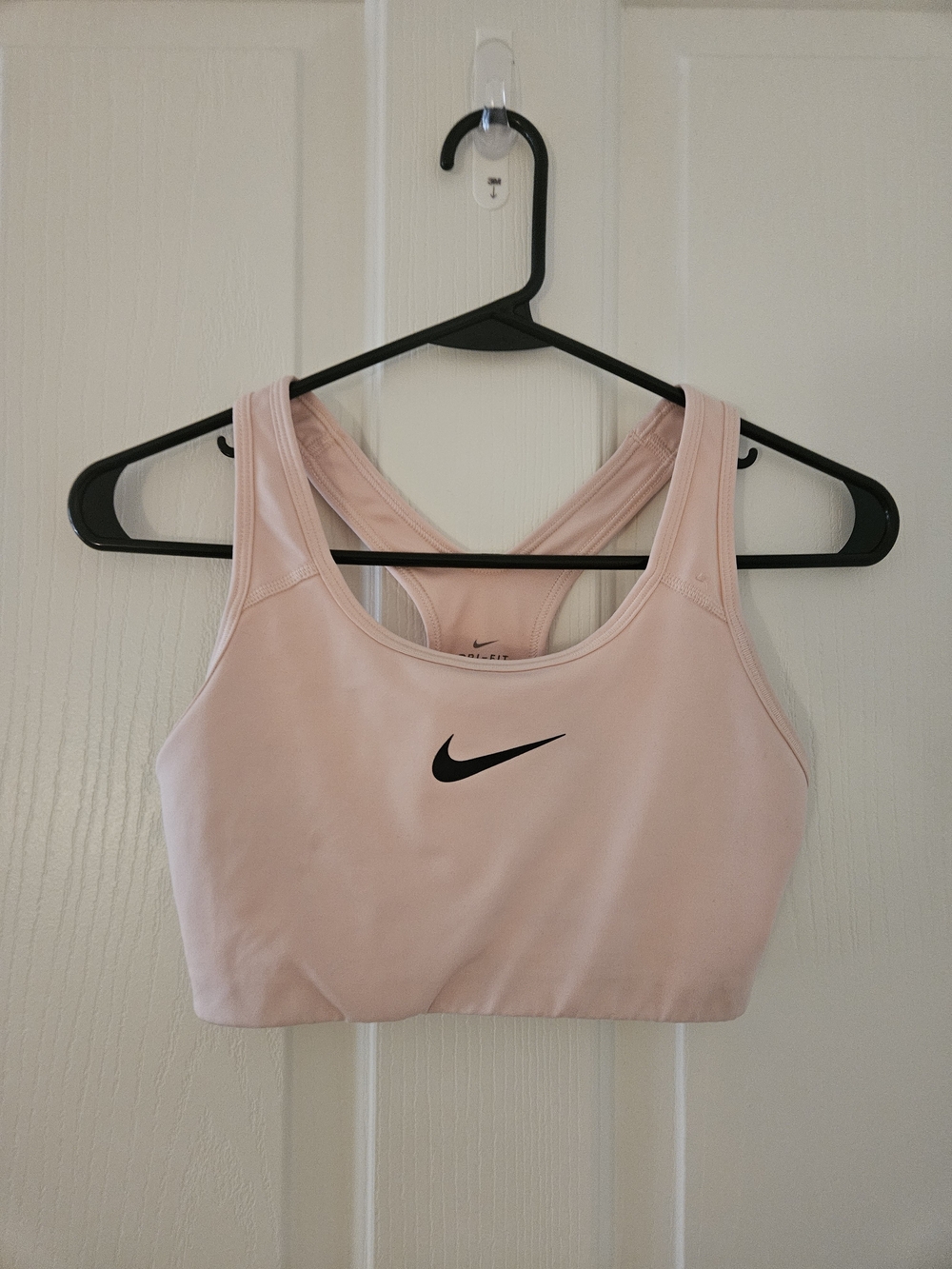 Nike Pink Racerback Sports Bra with Black Swoosh